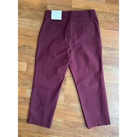 Ann Taylor LOFT Womens The Perfect Straight Pants Burgundy Wine Sz 12 Chino NWT - Picture 6 of 13